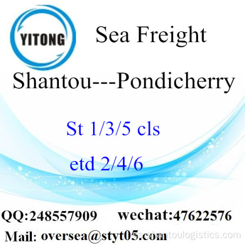 Consolidación de LCL de Shantou Port a Pondicherry